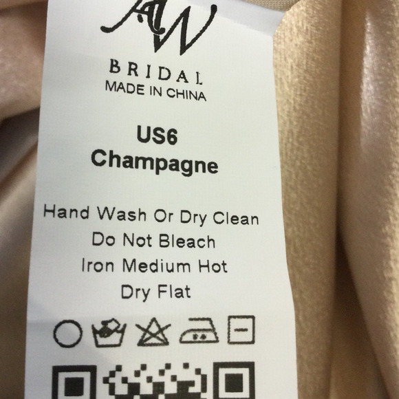 AW BRIDAL 6 S Champagne cream satin bridesmaid formal party maxi dress NEW B105 - Picture 9 of 9